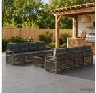 vidaXL Gartenlounge-Set vidaXL Gartensofa-set 9 stk. Grau Poly-Rattan