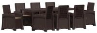 vidaXL Gartenlounge-Set Garten Essgruppe 9 stk. Braun und Taupe PP, (9-tlg)