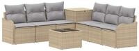 vidaXL Gartensofa Sofa Set 8 stk. Beige und Hellgrau Polyrattan und Stahl, 8...
