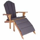 vidaXL Gartenstuhl Garten-Adirondack-Stuhl mit Fu&szlig;st&uuml;tze Natur Massivholz (1...