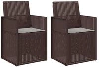 vidaXL Gartenstuhl Garten Esszimmerst&uuml;hle 2 stk. Braun und Hellgrau PP (2 St)