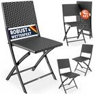 Casaria Klappstuhl, Polyrattan 4er Set 120kg Belastbarkeit Platzsparend Klappbar