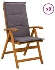 vidaXL Gartenstuhl Liegest&uuml;hle f&uuml;r den Garten 8 stk. Natur Massivholz (8 St)