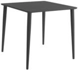 Natur24 Gartentisch Nimes Esstisch 78 x 73 x 78 cm Aluminium Schwarz