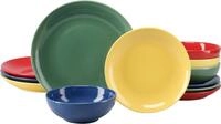 CreaTable Teller-Set Joy, Geschirr-Set, 12-tlg. (12-tlg), 4 Personen, Steinzeug,