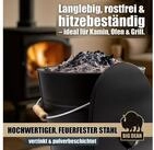 BigDean Aschekasten Ascheeimer mit Deckel 15 Liter mit Griff Ascheimer Oval