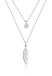 Silberkette ELLI "Halskette Feder Boho 925 Silber, mit Kristallen von...