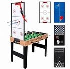 relaxdays Multifunktionstisch Spieltisch 10 in 1 Zubeh&ouml;r (10-tlg), Holzoptik
