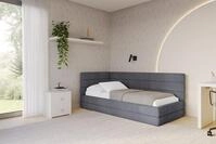 ALTDECOR Jugendbett BEMY (Jugendbett mit Bettkasten und Lattenrost, Polsterbett mit