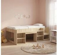 vidaXL Bettgestell vidaXL Kinderbettgestell mit Stauraum Sonoma-Eiche 80 x 200...