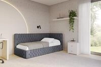ALTDECOR Jugendbett MULY (Jugendbett mit Bettkasten und Lattenrost, Polsterbett mit
