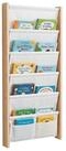 relaxdays Kinderregal B&uuml;cherregal Kinder mit Stofftaschen Wand, 6