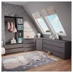 Vicco Kleiderschrank Elmo, Anthrazit, 100 x 200 cm mit 2 Schubladen (1-St) grau