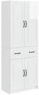 vidaXL Sideboard Schrankset 2 stk. Hochglanz Wei&szlig; Holzwerkstoff (2 St)