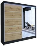 MIRJAN24 Kleiderschrank Talin III (mit Spiegel, Kleiderstange, Schiebet&uuml;ren)