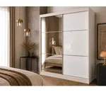 Beautysofa Schwebet&uuml;renschrank Viva mit Lacobel-Glas (4 Farben: Wei&szlig;, Grau,...