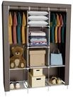 Coemo Standvitrine stabiler Stoffschrank BRAUN, leichte Bauweise, 2...