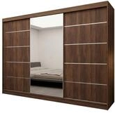 Masseno Schwebet&uuml;renschrank MIRELLA 240 cm Kleiderschrank mit Spiegel 3 T&uuml;ren
