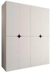 MIRJAN24 Kleiderschrank Espresso 160 (mit acht Dreht&uuml;ren) vier Kleiderstangen,
