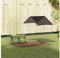 vidaXL Kleintierk&auml;fig, Hasenk&auml;fig Silber 400 x 78 x 78 cm Verzinkter Stahl