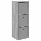 vidaXL Sideboard 30,5 x 27 x 84,5 cm Sideboard mit Schubladen Graues Sonoma