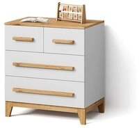 Livinity&reg; Kommode Mailo, Wei&szlig;/Artisan/Artisan, 80 x 88 cm mit 4 Schubladen (1...