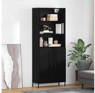 vidaXL Highboard, Highboard Schwarz Eichen-Optik 69,5 x 34 x 180 cm...