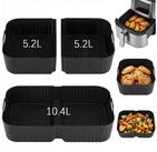 LuxusKollektion Silikonform Hei&szlig;luftfritteuse Silikonform 3er Set Schwarz