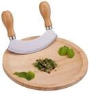 relaxdays Wiegemesser Einschneidiges Wiegemesser mit Brett