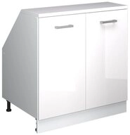 Vicco Kommode Rion, Wei&szlig; Hochglanz/Wei&szlig;, 80 x 81.6 cm mit 2 T&uuml;ren,...