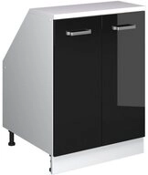 Vicco Kommode Rion, Schwarz Hochglanz/Wei&szlig;, 60 x 81.6 cm mit 2 T&uuml;ren,...