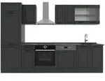 Vicco K&uuml;chenzeile R-Line, Anthrazit Landhaus/Anthrazit, 300 cm ohne...