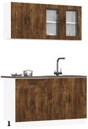 vidaXL H&auml;ngeschrank vidaXL 4-tlg. K&uuml;chenschrank-Set Kalmar R&auml;uchereiche