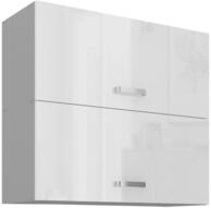 K&uuml;chen-Preisbombe H&auml;ngeschrank 80 cm K&uuml;che Bianca Wei&szlig; Hochglanz + Grau