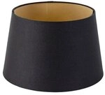 Qazqa Lampenschirm Rond schuin katoen, QAZQA Lampenschirm, Schwarz, Textil,...