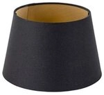 Qazqa Lampenschirm Rond schuin katoen, QAZQA Lampenschirm, Schwarz, Textil,...