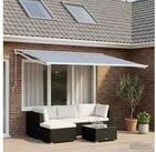 vidaXL Markise vidaXL Markisenersatzstoff Blau und Wei&szlig; 250 x 200 cm Polyester