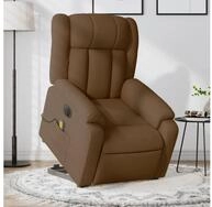 vidaXL Sessel vidaXL Elektrischer Massagesessel mit Aufstehhilfe Braun Stoff