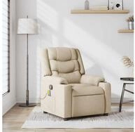 vidaXL Massagesessel, Massagesessel Creme Stoff