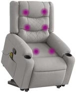 vidaXL Sessel Massagesessel mit Aufstehhilfe Wolkengrau Stoff (1-St)