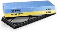 S&R Schleifstein Doppelseitig, 18 x 6 x 3 cm, Schleifstein, K&ouml;rnung 1000/6000,