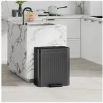 HOMCOM M&uuml;lltrennsystem Treteimer 2 x 20 L Soft-Close-Deckel Offenhaltefunktion,
