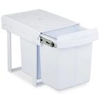 relaxdays Einbaum&uuml;lleimer Wei&szlig;er Einbaum&uuml;lleimer, 2 x 20 L
