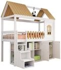REDOM Etagenbett Hausbett Kinderbett, Reichlich Stauraum, Holzbett, mit