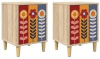 vidaXL Nachttisch Nachttisch ESSEN 2 stk. Sonoma-Eiche 36 x 33 x 50 cm (2-St)