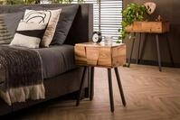 KAWOLA Nachttisch ANYL, Beistelltisch Akazie massiv natur 1 Schublade