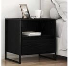 vidaXL Nachtkommode vidaXL Nachttisch Schwarz Eichen-Optik 50 x 39,5 x 50 cm