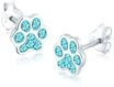 Elli Paar Ohrstecker Pfote Katze Hund Kristalle 925 Silber, Pfote
