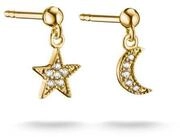 THOMAS SABO Paar Ohrstecker Mond-Design und Stern-Desgin, mit Zirkonia (synth)