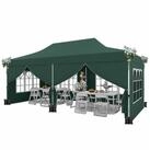 COSTWAY Pavillon 3 x 6m Faltpavillon, mit 6 Seitenteilen, mit 6 abnehmbaren